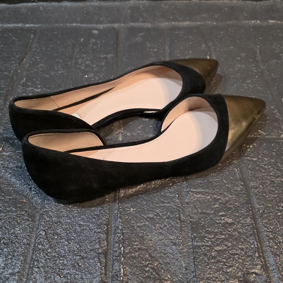 Cole Haan Grand.OS Gold Cap Toe D'Orsay Flats, Size 9 - Picture 2 of 9